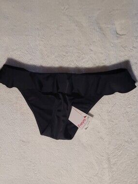 Freya Black Ruffle Bikini Bottom Made Of Lycra, M